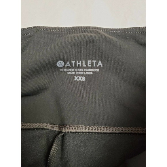Athleta Faux Leather All Over Gleam Olive Gray Leggings Women's Size XXS EUC - Picture 9 of 9